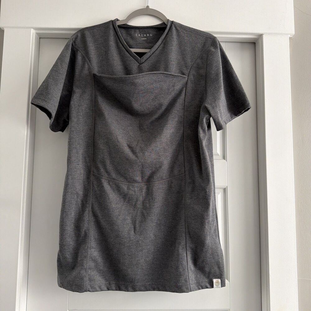 Lalabu Grey Baby-Wearing Shirt | Size Large | Menswear Safety shirt